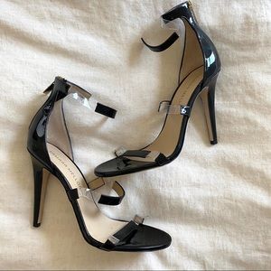 Tamara Mellon Frontline Black Heeled Sandals